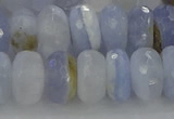 CBC467 15.5 inches 7*12mm faceted rondelle blue chalcedony beads