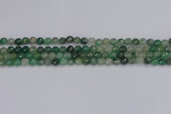 CBC700 15.5 inches 4mm faceted round African green chalcedony beads