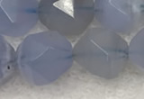 CBC743 15.5 inches 12mm faceted nuggets blue chalcedony beads