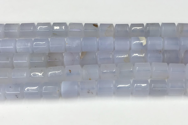 CBC821 15.5 inches 10*11mm tube blue chalcedony gemstone beads