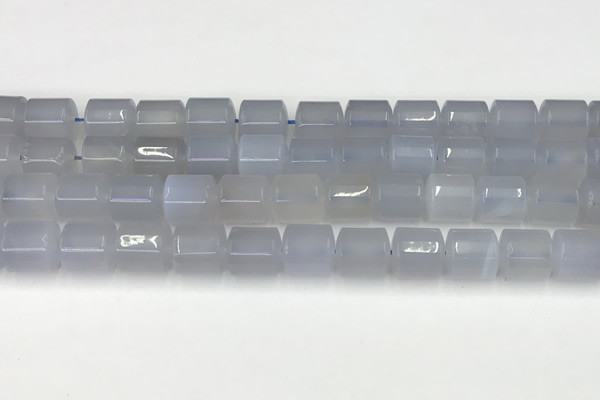 CBC825 15.5 inches 10*11mm tube blue chalcedony gemstone beads