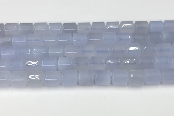 CBC826 15.5 inches 10*11mm tube blue chalcedony gemstone beads