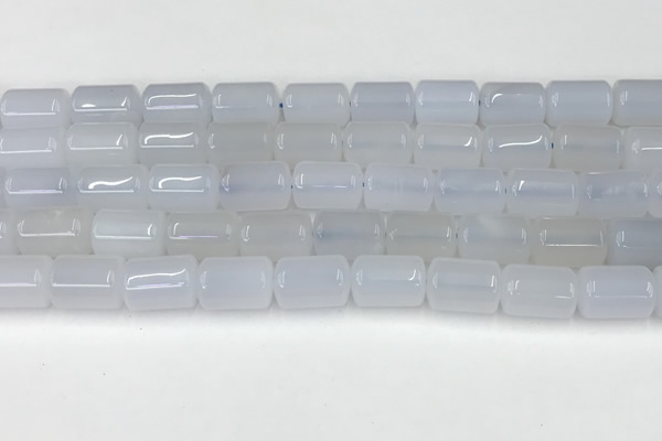 CBC829 15.5 inches 10*14mm tube blue chalcedony gemstone beads