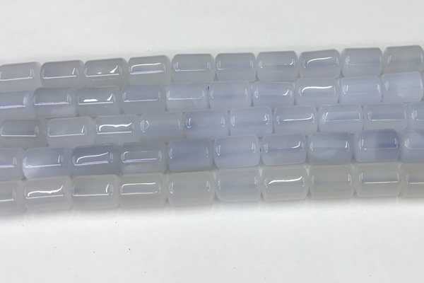 CBC830 15.5 inches 10*14mm tube blue chalcedony gemstone beads