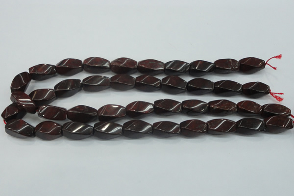 CBD12 15.5 inches 10*20mm twisted rice brecciated jasper gemstone beads