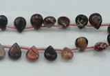 CBD15 6*8mm top-drilled teardrop brecciated jasper gemstone beads