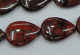 CBD34 15.5 inches 18*25mm flat teardrop brecciated jasper gemstone beads