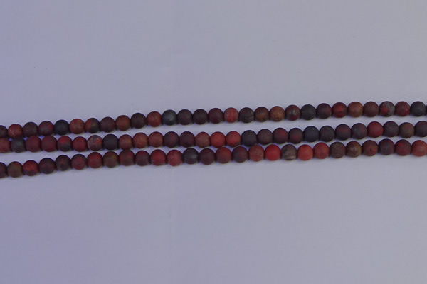 CBD360 15.5 inches 4mm round matte poppy jasper beads wholesale