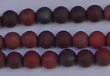 CBD361 15.5 inches 6mm round matte poppy jasper beads wholesale