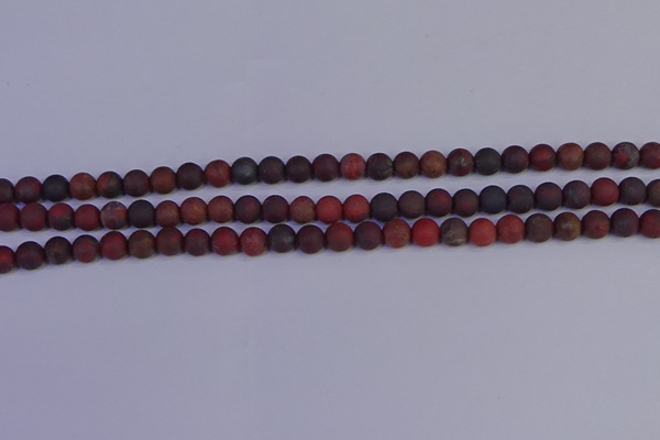 CBD361 15.5 inches 6mm round matte poppy jasper beads wholesale