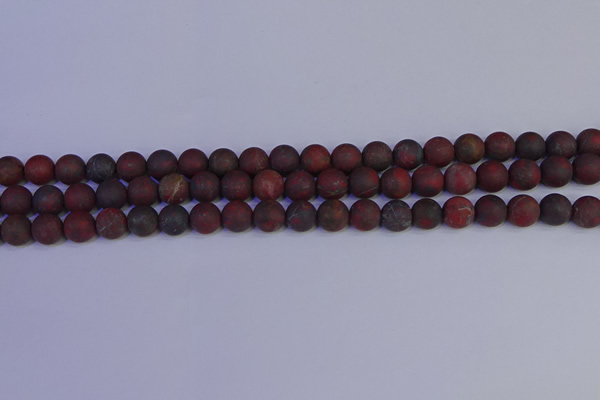 CBD362 15.5 inches 8mm round matte poppy jasper beads wholesale