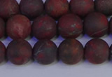 CBD363 15.5 inches 10mm round matte poppy jasper beads wholesale