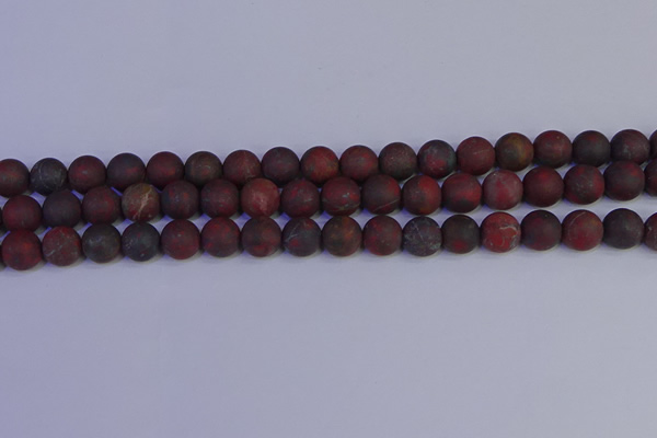 CBD363 15.5 inches 10mm round matte poppy jasper beads wholesale