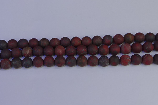 CBD364 15.5 inches 12mm round matte poppy jasper beads wholesale