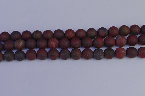 CBD365 15.5 inches 14mm round matte poppy jasper beads wholesale