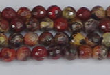 CBD368 15.5 inches 4mm faceted round brecciated jasper beads