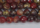 CBD369 15.5 inches 6mm faceted round brecciated jasper beads