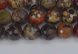 CBD370 15.5 inches 8mm faceted round brecciated jasper beads