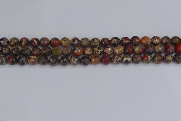 CBD370 15.5 inches 8mm faceted round brecciated jasper beads