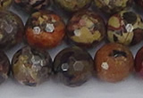 CBD372 15.5 inches 12mm faceted round brecciated jasper beads