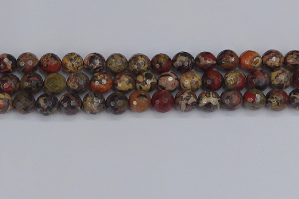 CBD372 15.5 inches 12mm faceted round brecciated jasper beads