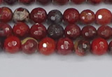 CBD375 15.5 inches 4mm faceted round poppy jasper beads