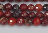 CBD376 15.5 inches 6mm faceted round poppy jasper beads