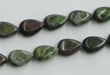 CBG08 15.5 inches 8*12mm flat teardrop bronze green gemstone beads