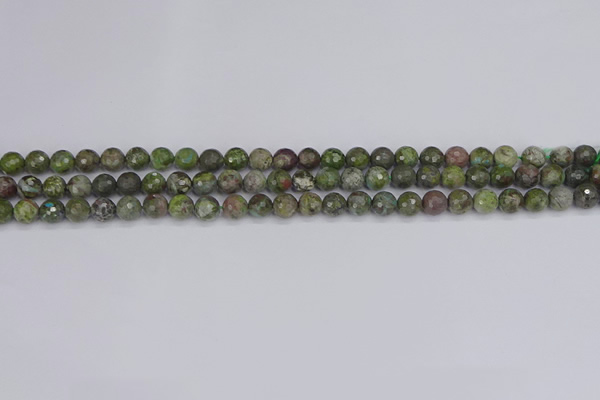 CBG100 15.5 inches 4mm faceted round bronze green gemstone beads