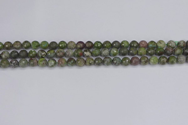 CBG101 15.5 inches 6mm faceted round bronze green gemstone beads