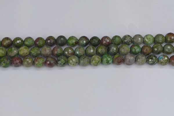 CBG103 15.5 inches 10mm faceted round bronze green gemstone beads