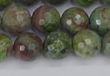 CBG104 15.5 inches 12mm faceted round bronze green gemstone beads