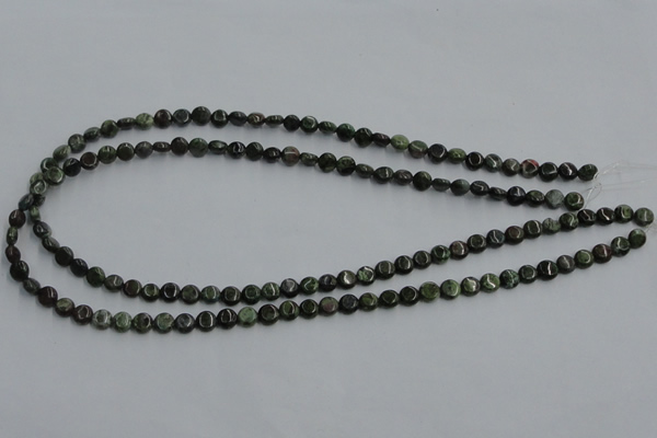 CBG11 15.5 inches 6mm flat round bronze green gemstone beads