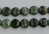 CBG12 15.5 inches 8mm flat round bronze green gemstone beads