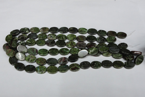 CBG57 15.5 inches 12*16mm oval bronze green gemstone beads