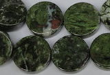 CBG63 15.5 inches 22mm coin bronze green gemstone beads