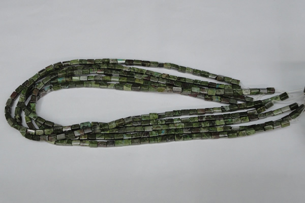 CBG76 15.5 inches 4*6mm cuboid bronze green gemstone beads