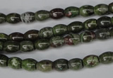 CBG78 15.5 inches 6*7mm rice bronze green gemstone beads