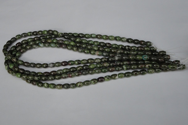 CBG78 15.5 inches 6*7mm rice bronze green gemstone beads