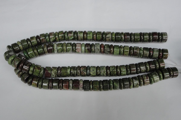 CBG80 15.5 inches 5*14mm & 7*14mm rondelle bronze green gemstone beads