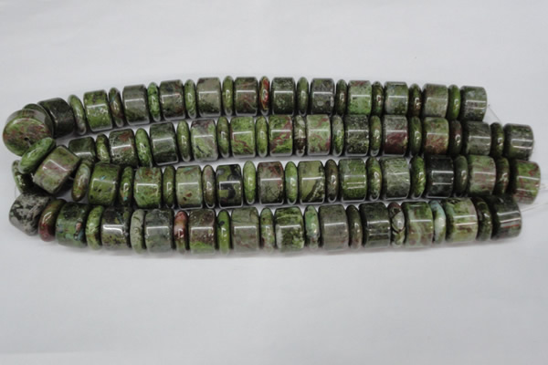 CBG82 15.5 inches 6*18mm & 11*18mm rondelle bronze green gemstone beads