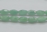 CBJ12 15.5 inches 6*10mm faceted rice jade beads wholesale