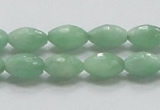 CBJ14 15.5 inches 8*12mm faceted rice jade beads wholesale