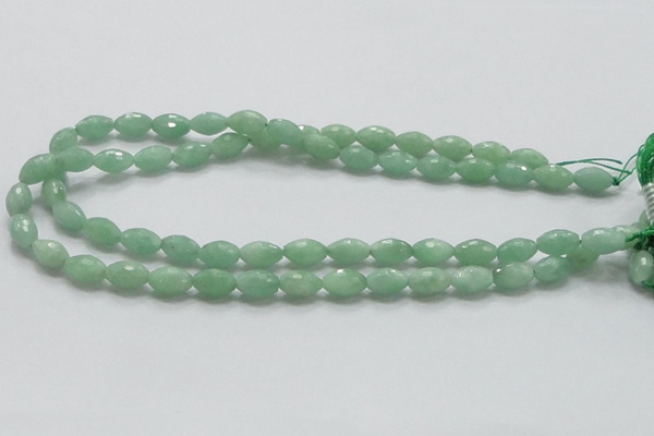 CBJ14 15.5 inches 8*12mm faceted rice jade beads wholesale