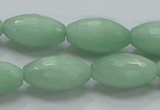 CBJ16 15.5 inches 12*22mm faceted rice jade beads wholesale