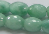 CBJ18 15.5 inches 15*20mm faceted rice jade beads wholesale