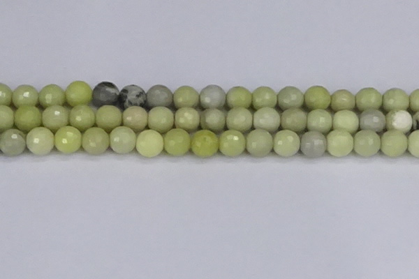 CBJ212 15.5 inches 8mm faceted round Australia butter jade beads