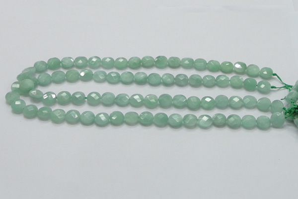 CBJ36 15.5 inches 10mm faceted flat round jade beads wholesale