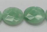 CBJ39 15.5 inches 25mm faceted flat round jade beads wholesale