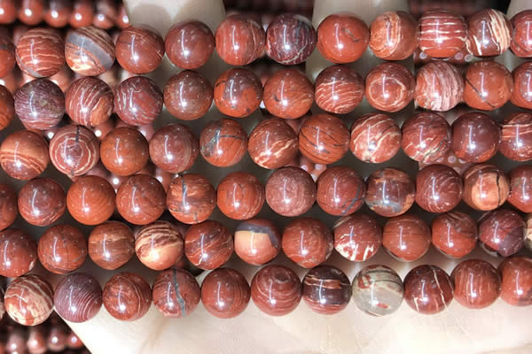 CBJ391 15.5 inches 8mm round brecciated jasper beads wholesale